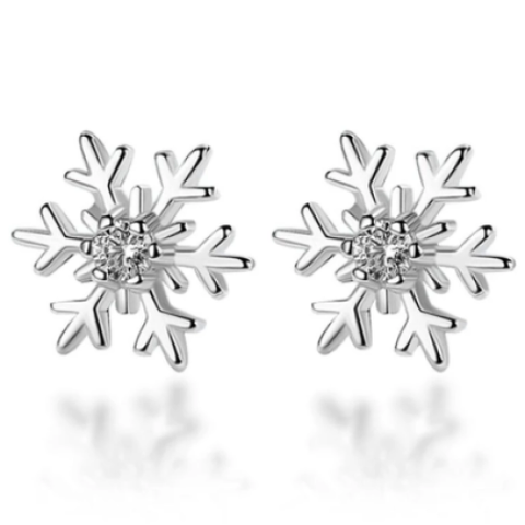 Snowflake Earrings - .925 Sterling Silver