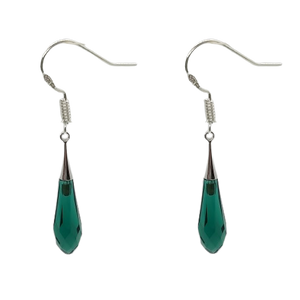 Tear Drop 31mm Earrings - Emerald