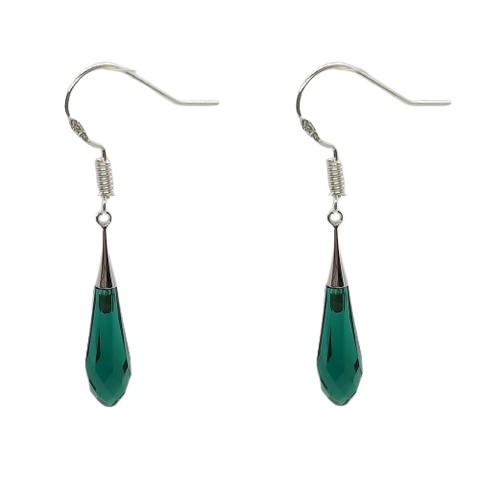 Tear Drop 31mm Earrings - Emerald