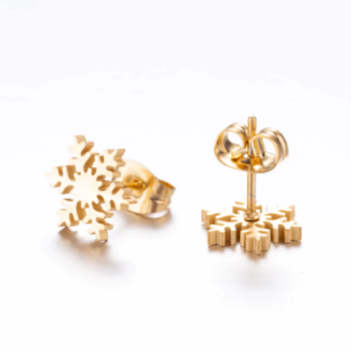 Snowflake Earrings - Gold