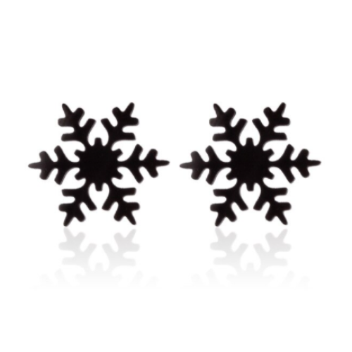 Snowflake Earrings - Black