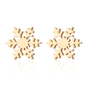 Snowflake Earrings - Gold