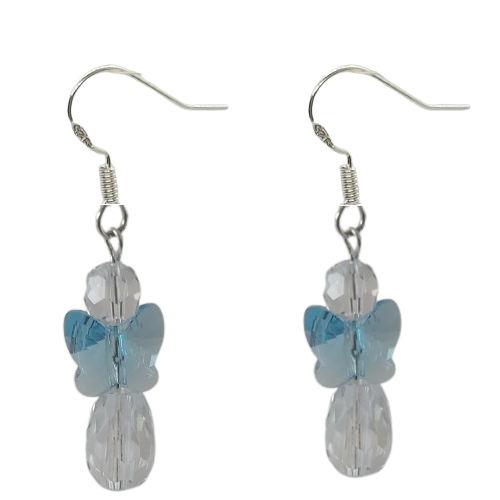 Angel Round Earrings - Blue