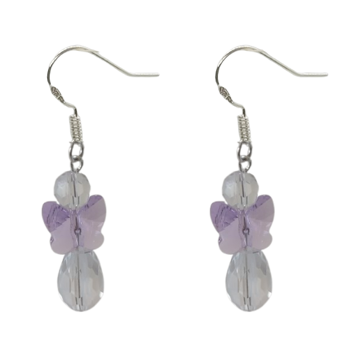 Angel Round Earrings - Purple