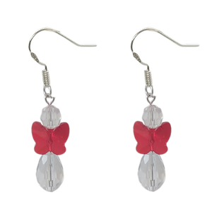 Angel Round Earrings - Red