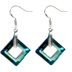 Cosmic Square Earrings - Bermuda Blue