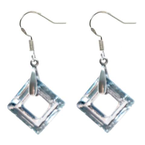 Cosmic Square Earrings - Crystal CAL