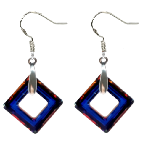 Cosmic Square Earrings - Volcano
