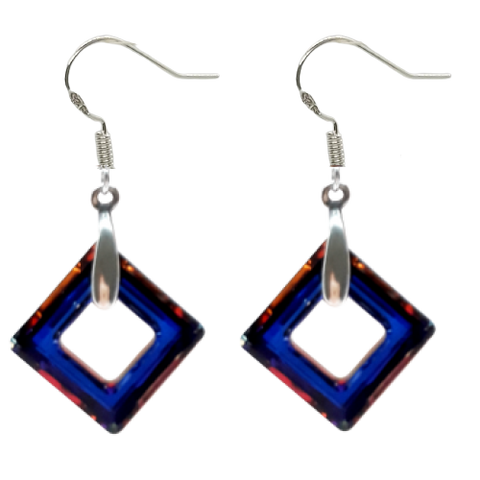 Cosmic Square Earrings - Volcano