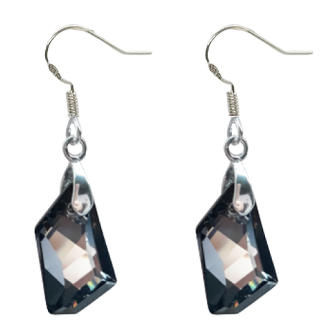 De Art Earrings - Silver Night