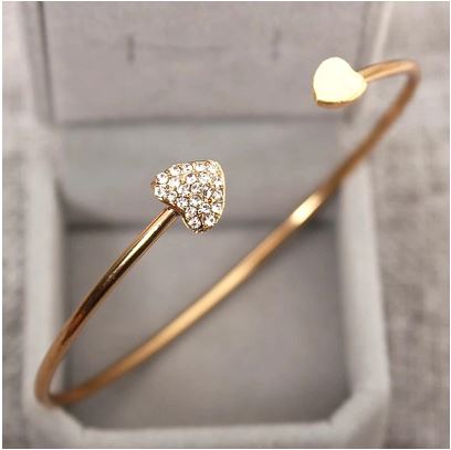 Gold Heart Bangle