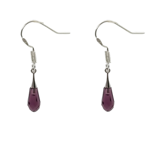 Tear Drop 21mm Earrings - Amethyst