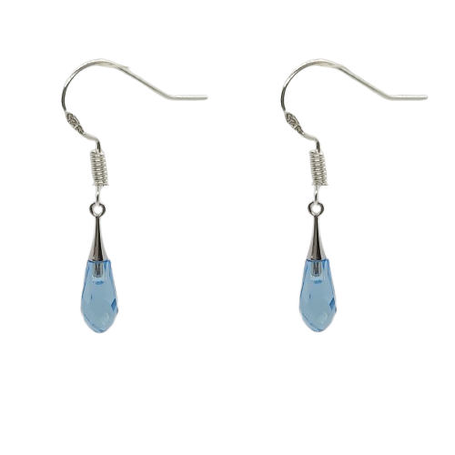 Tear Drop 21mm Earrings - Aquamarine