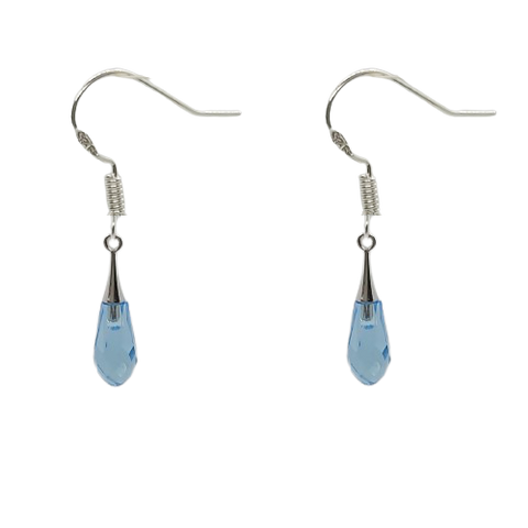 Tear Drop 21mm Earrings - Aquamarine