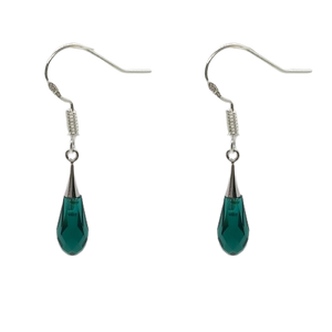 Tear Drop 21mm Earrings - Emerald