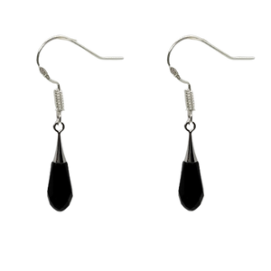 Tear Drop 21mm Earrings - Jet