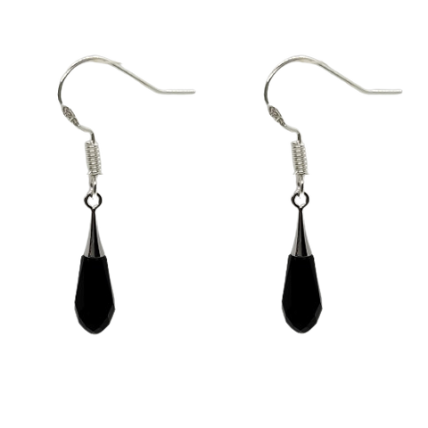 Tear Drop 21mm Earrings - Jet