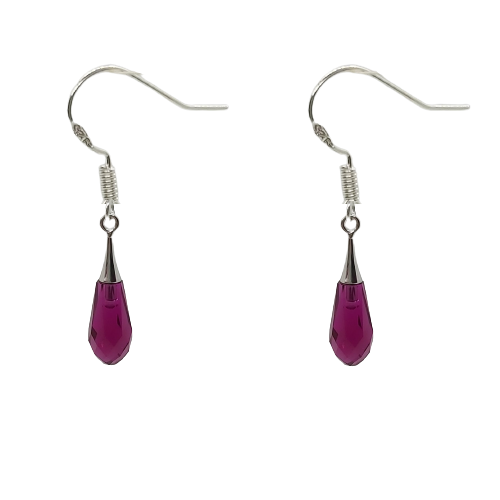 Tear Drop 21mm Earrings - Ruby