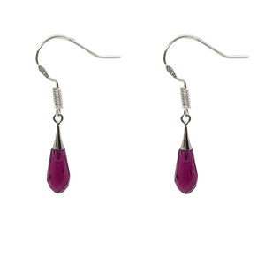 Tear Drop 21mm Earrings - Ruby