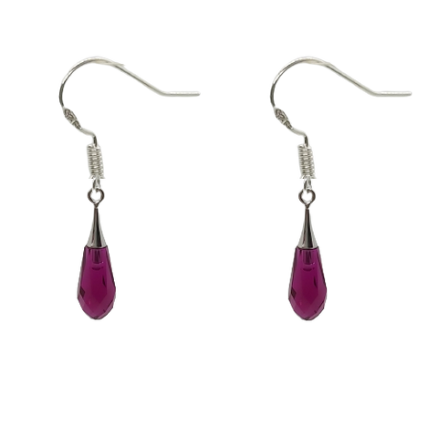 Tear Drop 21mm Earrings - Ruby