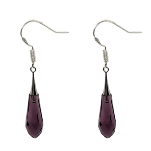 Tear Drop 31mm Earrings - Amethyst