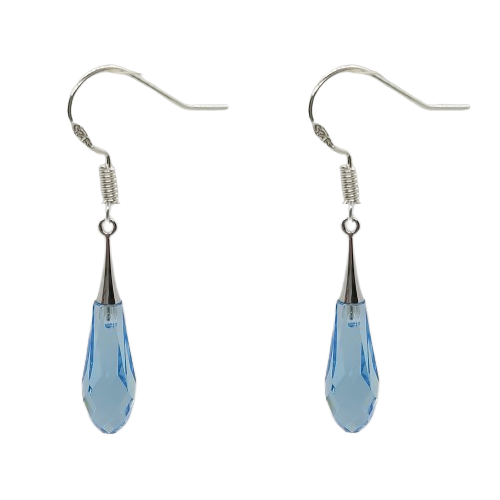 Tear Drop 31mm Earrings - Aquamarine