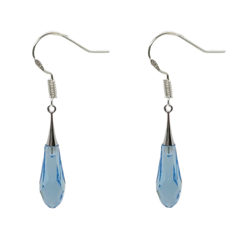 Tear Drop 31mm Earrings - Aquamarine