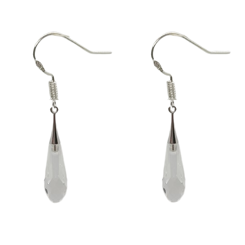 Tear Drop 31mm Earrings - Crystal
