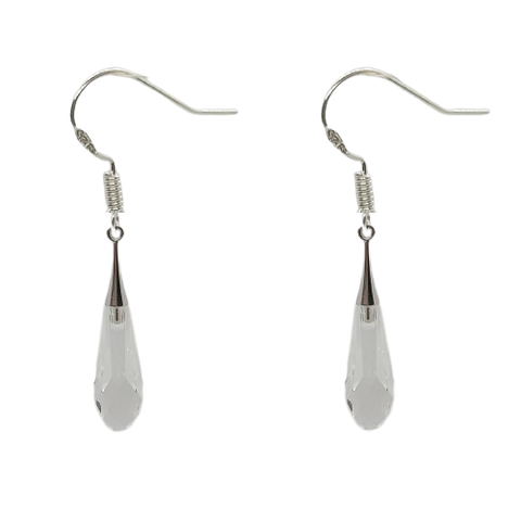 Tear Drop 31mm Earrings - Crystal