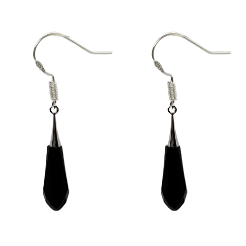 Tear Drop 31mm Earrings - Jet