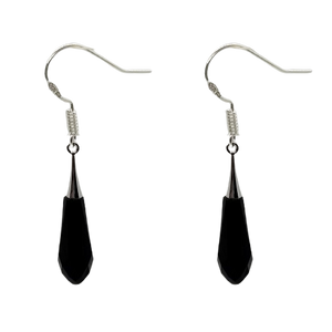 Tear Drop 31mm Earrings - Jet