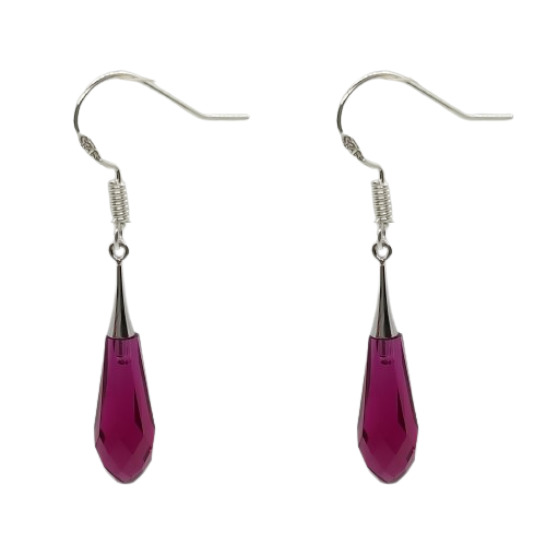 Tear Drop 31mm Earrings - Ruby