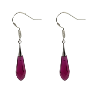 Tear Drop 31mm Earrings - Ruby