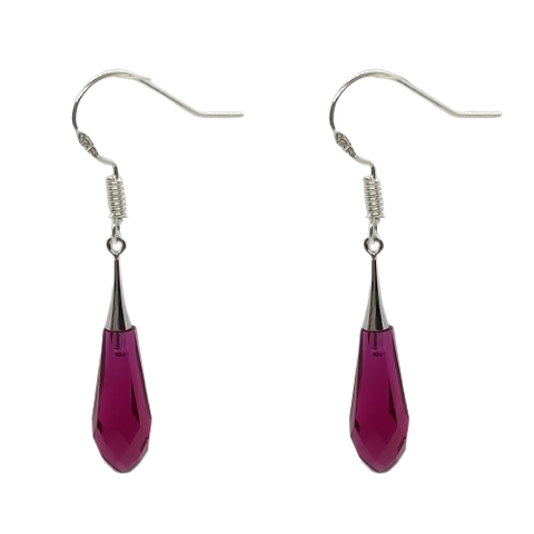 Tear Drop 31mm Earrings - Ruby