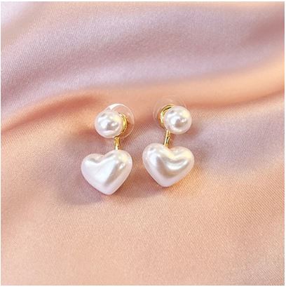 Pearl Heart Stud Earrings