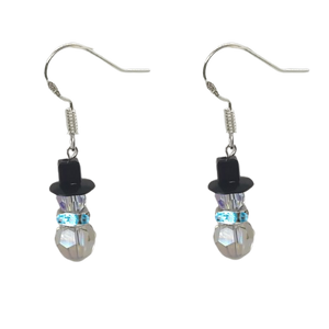 Snowman Earrings - Blue