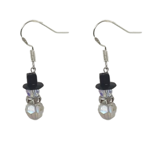 Snowman Earrings - Crystal