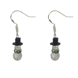 Snowman Earrings - Green