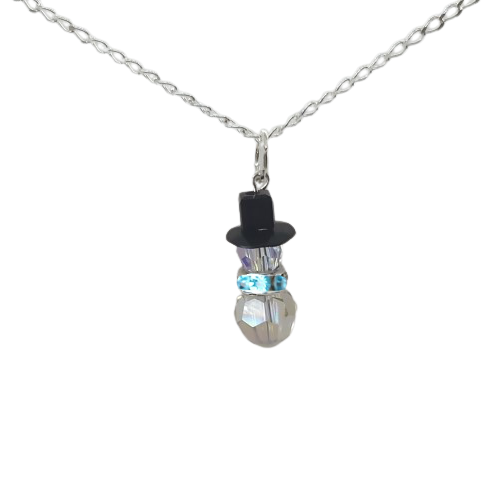 Snowman Pendant - Blue