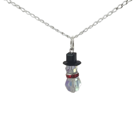 Snowman Pendant - Red