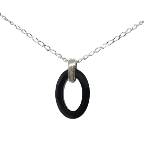 Cosmic Oval Pendant - Jet