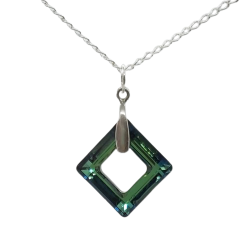 Cosmic Square Pendant - Bermuda Blue
