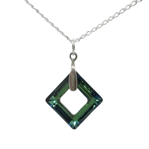 Cosmic Square Pendant - Bermuda Blue