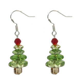 Christmas Tree Earrings - Green