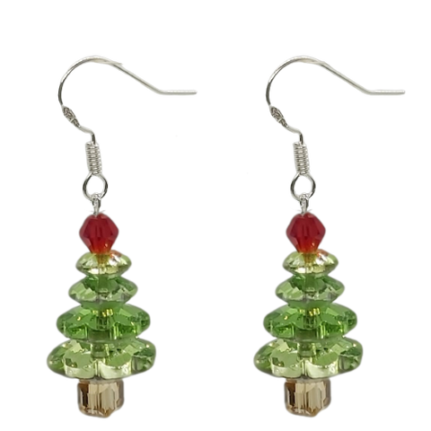 Christmas Tree Earrings - Green