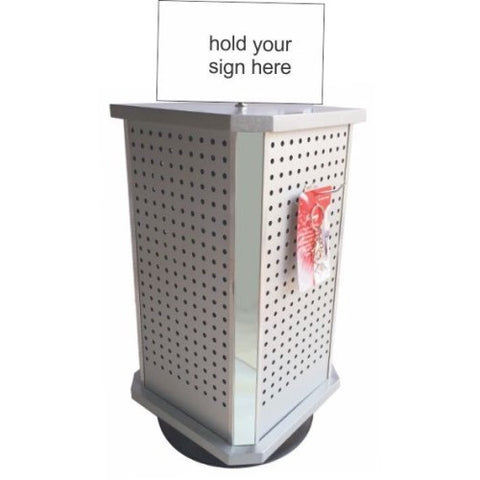 4-sided Countertop Display Stand (holes) - includes 24 hooks