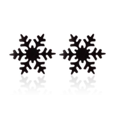 Snowflake Earrings - Black