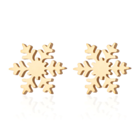 Snowflake Earrings - Gold