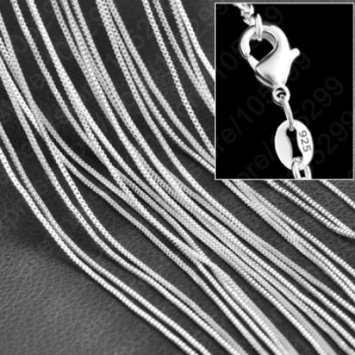 Sterling silver box chain necklace deals